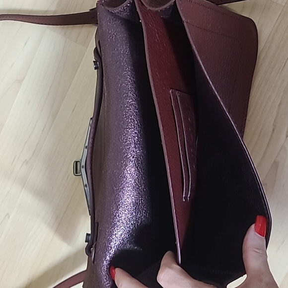 Valentina Botkier New York Burgundy Crossbody FLAP SATCHEL Red - Picture 9 of 12